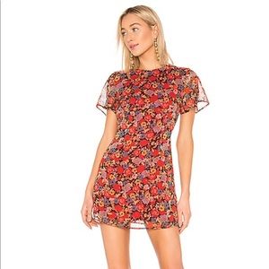 House of Harlow 1960 Floral Mini Dress - Red and Pink